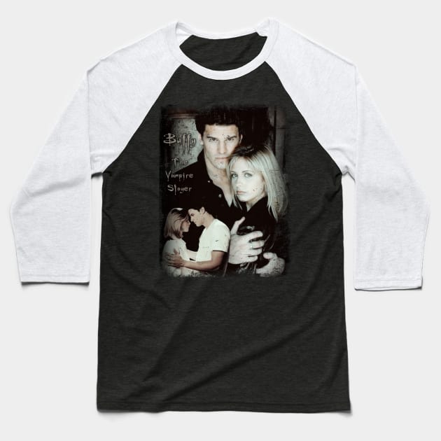 Buffy & Angel Baseball T-Shirt by CharXena